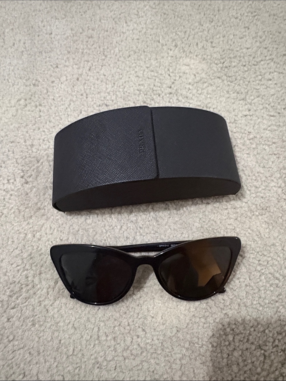 PRADA Black Cat Eye Sunglasses with Case